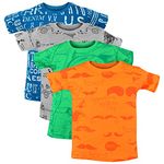 Luke and Lilly Boy's Cotton Half Sleeve Round Neck Printed T-Shirt_Multicolor_3-4 Years