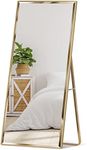 Best Choice Products Large 65x22in Full Length Mirror, Rectangular Hanging & Leaning Floor Mirror for Bedroom, Living Room, Vertical, Horizontal w/High Clarity, Beveled Edges, Anti-Blast Film - Gold