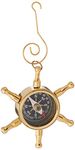 Hampton Nautical Brass Ship Wheel Compass Nautical Christmas Tree Ornament - Nautical Christmas Tree Decoration