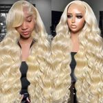 HOTLOVE 32Inch 613 Lace Front Wig Human Hair 5x5 HD Lace Closure Wigs For Women PPB Glueless Wig With Baby Hair Body Wave Blonde Lace Front Wigs Human Hair 180% Density