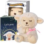 VUNCESSIN Baptism Gifts for Baby Girls with 7'' Cute Plush Lamb and Pray Book, Baptism, Dedication and Christening Gift Set for Girls in Keepsake Box.