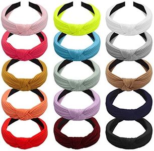 Belle Vous Serre Tete Femme avec Noeud Style Turban (Lot de 15) - Bandeau Serre Tete Noeud Accessoire Cheveux pour Femme et Filles - 15 Couleurs