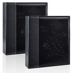 Artmag Photo Album 8x10 2 Packs Clear Pages Leather Cover Slide in Album Each Holds 52 Vertical 8x10 Photo Album Scrapbook Picture Artwork or Postcards Storage (Black)