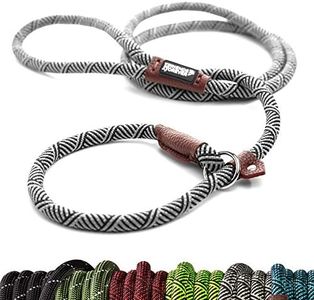 Friends Forever Extremely Durable Dog Rope Leash, Premium Quality Training Slip Lead, Reflective, Thick Heavy Duty, Sturdy, No Pull, Comfortable for The Strong Large Medium Small Pets 6 feet, Silver