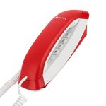 Beetel B29 Designer Slim and Stylish Corded Landline Phone,Ringer Volume Control,Wall/Desk Mountable,Clear Call Quality,Compact Design,Tone Pulse/Flash/Redial Function (Made in India) (Red White)(B29)