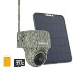 Reolink 4G LTE Cellular Security Camera Outdoor Wireless, Go Ranger PT+Solar Panel, No WiFi, 360° Animal Detection, 4K HD PTZ Trail Camera with Night Vision(No Glow), App Control, Live Streaming