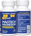 Natural Stacks MagTech Magnesium Supplement - 3 Forms of Magnesium: Magtein Magnesium L-Threonate, Glycinate & Taurate - Mineral Supplement - Maintains Good Health - 180 Magnesium Capsules