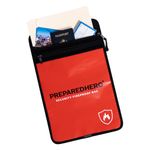 Prepared Hero Fireproof Bag - 1 Pack. Fire Resistant Large 11" by 15" Document Bag to Safely Store Valuables. 2000F Heat Resistance