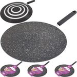 Pancake Fry Pan - Non Stick Marble Interior,Ideal For Making Roti, Dosa, Crepe, Paratha, French & Toast | Home, Kitchen, Restaraunts & Takeaways | Stay Cool Reinforced Handle, Tawa (26cm)