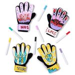 LION SPORTSWEAR Design Your Own Goalkeeper Gloves - Includes 7 Colourful Pens - Creative Football Gift For Kids