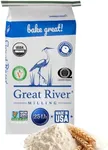 Great River Milling Organic All-Purpose Flour | Lily White All-Purpose Flour | Unbromated & Unbleached | Non-GMO & Kosher | Balanced Protein & Gluten | Flour for Bread Maker, Ovens | 25 Lb (Pack Of 1)