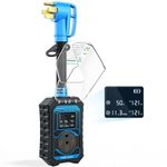 RV Surge Protector 50 Amp Smart RV Circuit Analyzer with LED Real-time Display Voltage Current KWH 12000 Joules Portable Waterproof RV Surge Protector for Camper Travel Trailer Rv Accessories
