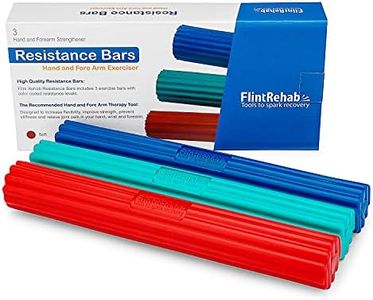 FlintRehab Twist Hand Exerciser Flexible Bars (3 Pack) - Flex Therapy Bar Strengthener - Relieve Tennis & Golfers Elbow Tendonitis Pain - Arm Exercise Wrist & Hand Strength Forearm Grip - 3 Variable Resistance Bars for Injury Recovery