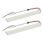 2Pack LED Troffer 2x4 FT Retrofit Kit, Magnetic LED Retrofit kit,72W,5000K Daylight White,0-10V LED Driver/4 Tubes Per Kit, T8 T10 T12 Fluorescent Replacement Light Bar, Easy to Install
