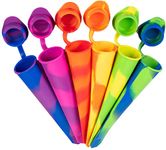 iNeibo Popsicle Moulds - Silicone Ice Pop Molds, Ice Lolly Moulds Flexible & Durable - Reusable Party Pack of 6 Silicone Ice Pop Maker Mold Set for Kids Healty Food