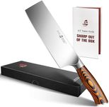 TUO Nakiri Knife - Vegetable Cleaver Kitchen Knives - Japanese Chef Knife German X50CrMoV15 Stainless Steel - Pakkawood Handle - 6.5" - Fiery Series