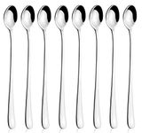 AOOSY Latte Spoons,9-Inch Stainless Steel Long Handle Stirring Spoon Mixing Coffee Spoon Set for Iced Tea Dessert Cocktail Ice Cream Sundae(Set of 8)