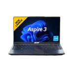 Acer Aspire 3, 13th Gen, Intel Core i3-1305U, 8GB RAM, 512GB SSD, Full HD 14"/35.56cm, Windows 11 Home, Steel Gray, 1.45KG, A324-53, WiFi 6, Intel Graphics, 65W Battery Laptop