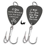 Fisherman Gift for Husband Boyfriend 6st Wedding Anniversary Fishing Lure Hook 6 Years Valentines Day Couple Engraved Fishing Hooks Gifts for Mens Hubby Fishing Lover Gift for Him Christmas Birthday