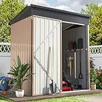 U-MAX 5' x 3' Outdoor Metal Storage Shed, Steel Garden Shed with Single Lockable Door, Tool Storage Shed for Backyard, Patio, Lawn