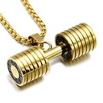 Dc Jewels Non-Precious Metal Stainless Steel and Pendant for Boy's & Men's - (Gold)