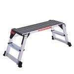 Giantex Step Stool Folding Step Ladder Portable Work Bench Aluminum Drywall Stool with Non Skid Rubber Platform Step,330 lbs Capacity