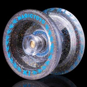 MAGICYOYO K1 Silver Glitter Glimmers and Shines, Responsive Yoyo for Kids and Unresponsive Yo yo for Adults, Plastic Yoyo with Finger Spin Trick + Yoyo Case + 12 Yoyo Strings + Extensive accessory kit