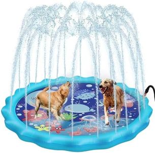 Pellor 68" Sprinkle Pad & Splash Play Mat for Kids, Toddler Water Spray Pad Outdoor Garden Inflatable Sprinkler Water Mat Fun Toy Kids Baby Pool Pad Hot Summer Swimming Party
