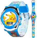 Accutime Pokémon Kids' Quartz Watch with Plastic Strap, Blue, 16 (Model: POK4237AZ), Pikachu Blue, Quartz Watch