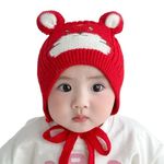 Baby Winter caps Unisex Beanie fit for 3 Months to 4 Years Old Toddler Baby Woolen Winter Caps for Kids Boy's and Girl's Free Size (Red_)