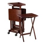 Winsome Wood 6-PC Snack Table Set Walnut