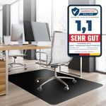 Floor Protection Mat, Office Chair, Desk Chair Underlay, Transparent, Underlay Desk Protective Mat, Floor Protection Mats for Office Chairs, 90 x 120 cm for Hard Floors (Black)