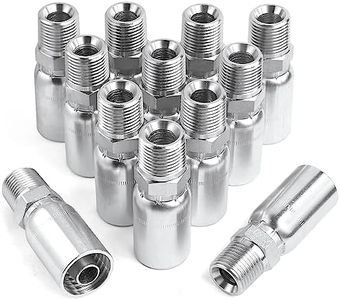 12Pack 1/4" Hydraulic Hose Fitting-1/4" Hose x 1/4" NPTF Male Pipe Thread Hydraulic Hose End Crimp Fitting Compatible with Dayco Weatherhead U-Series …