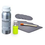 Seamax Repair Kit for Inflatable Boats, Professional Hypalon Version with 2 Part Glue (250ml 2-Part Hypalon Glue, with Grey Material)