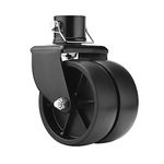 Rockane Dual 6'' Black Trailer Jack Swivel Caster Wheel,Heavy Duty 2000lbs Capacity with Pin,Replacement for Soft Ground Roll, Fits Any Boat Hitch Camper RV- Black