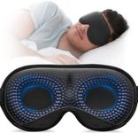 YFONG Weighted Sleep Mask, Women Men 3D Blocking Lights Sleeping Mask (4.2oz/120g), Pressure Relief Night Sleep Eye Mask with Adjustable Strap, Eye Cover Blindfold for Travel Nap Yoga, Black