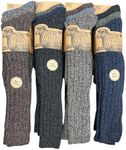 ARG 3 Pairs Mens Soft Thermal Premium Quality Long Wool Blend Boot Socks Mix Colours Size UK 6-11 EU 39-46