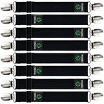 FIBOOMERANG Bed Sheet Straps - Fitted Sheet Clips and Sheet Holder Elastic Bands Bedsheet Fasten Suspenders Grippers for Mattress Ironing Board, 8Pcs/Set Black