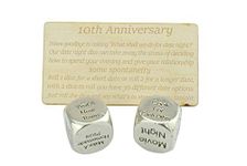 Tin 10th Wedding Anniversary Date Night Dice - 100% Pure Tin Content