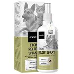 Cat & Dog Itchy Skin Relief Spray With Pure Aloe Vera, Tea Tree & Castor Oil - Natural, Lick Safe Itchy Dog Relief -Anti-itch Cat Spray and Itchy Dog Skin Relief For Allergies & Hot Spots -250ml