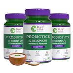 Pure Nutrition Probiotic 50 Billion CFU (600mg) supplement for Healthy Gut health, Boost immunity & Support Digestion - 60 Veg Capsules (Pack 3)