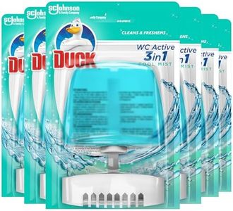 Duck Toilet Cleaner, 3-in-1 Toilet Liquid Rim Block, Cool Mist, 55 ml, Pack of 6