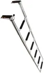 MARINE CITY 304 Grade Stainless Steel Foldable Boat Telescoping Drop Ladder Non-Slip Rubber for Marines – Boats (6 Step)