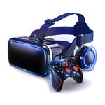 VR Headsets Virtual Reality Headset VR Goggles Glasses for 3D VR Movies Video Games for iPhone 13/12/Pro/Max/Mini/11/X/Xs/8/7 for Samsung & Android Phones, W/4.7-6.8in, Z083MK