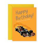 Birthday Card For Men - F1 Race Car Themed - Boy Birthday Card - For Husband Boyfriend Uncle Nephew - Comes With Fun Stickers - Made In The UK By Central 23