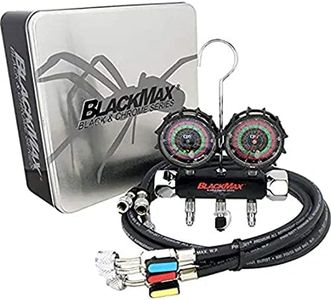 CPS BlackMax MBH4P5EZ 2V Manifold R-134A, 22, 404A, 410A Gauges & 5’ Premium BV Hoses