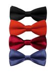 Sorella'z Boys Satin Black, Navy Blue, Red & Maroon Bowtie Combo