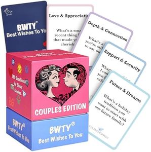 BWTY Best wishes to you 150 Conversation Starter Cards for Couples Games for Adults Date Night Couples Questions Card Game for Deep Connection Gift for Him and Her Anniversaries Valentine's Day