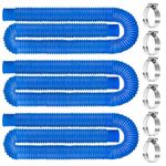 Replacement Pool Hoses for Above Ground Pools 1 1/4, 59" Long Filter Pump Hose, 3 Pack Pool Pump Hose with 6 Metal Clamps (Blue)