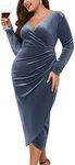 ZOMVA 2023 Plus Size Velvet Wrap Dr